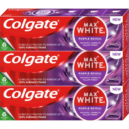 Colgate Max White Purple Reveal Whitening Tandpasta 3 x 75 ml