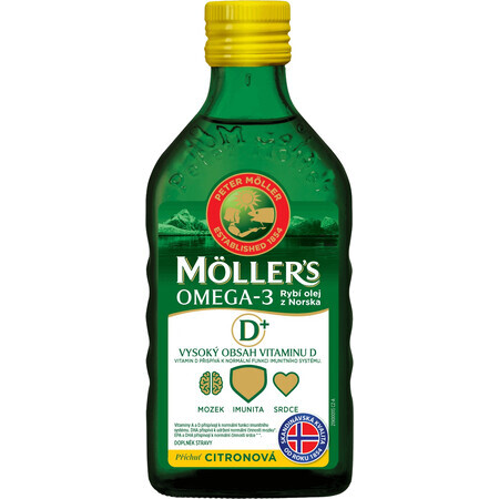 Mollers OIL DE POISSON OMEGA 3 adultes 50+ arôme citron 250 ml