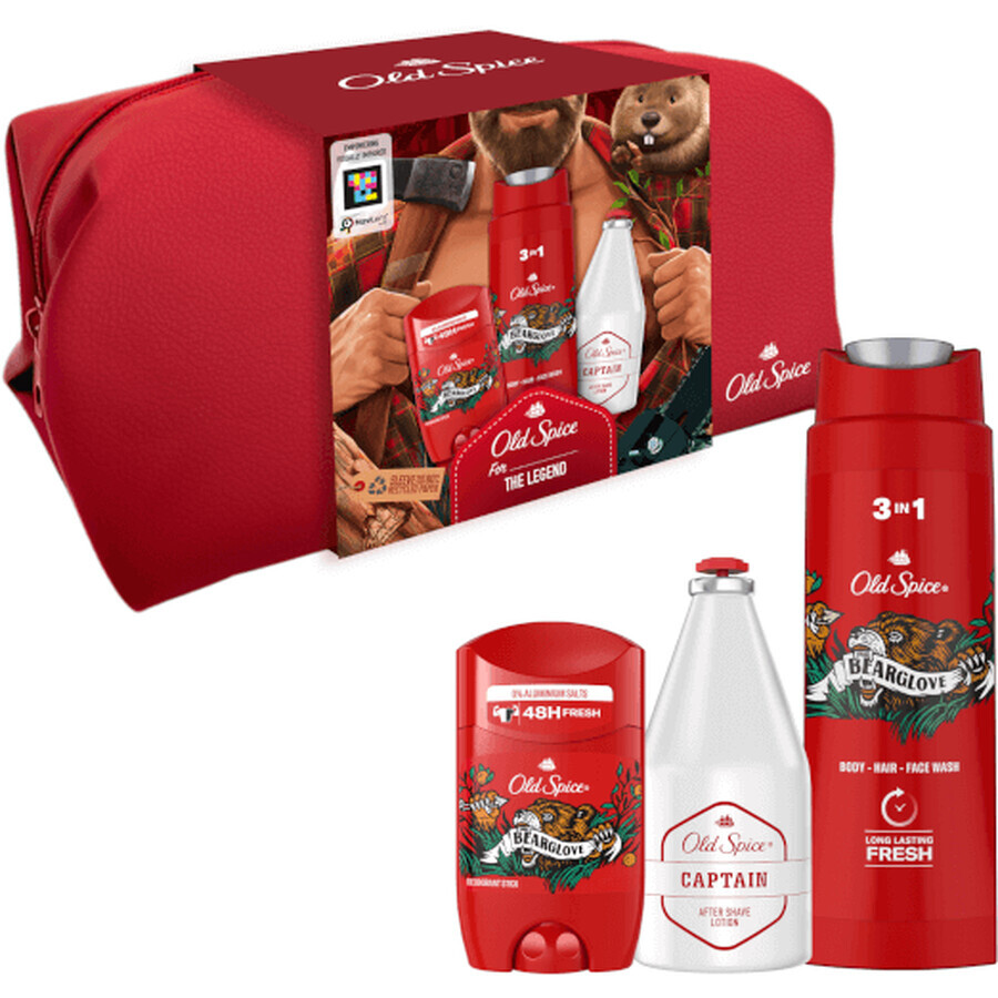 Old Spice Lumberjack Kosmetikset - festes Deodorant + Duschgel + Aftershave