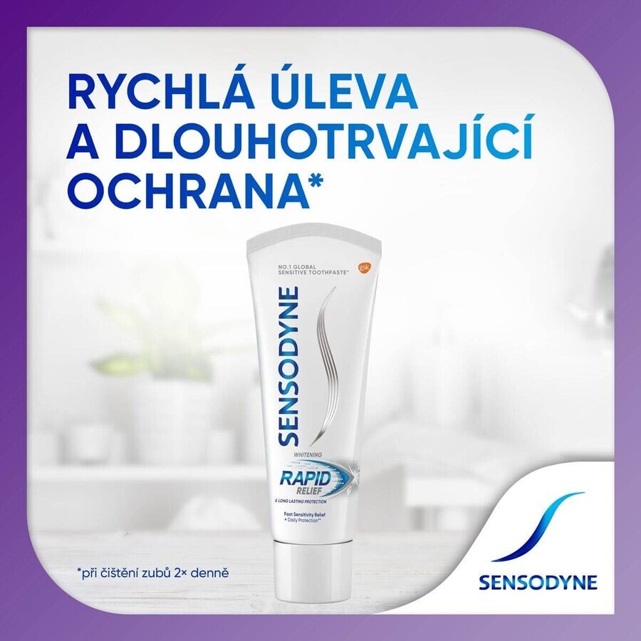 Sensodyne pastă de dinți de albire Rapid Relief Rapid Whitening 3 x 75 ml