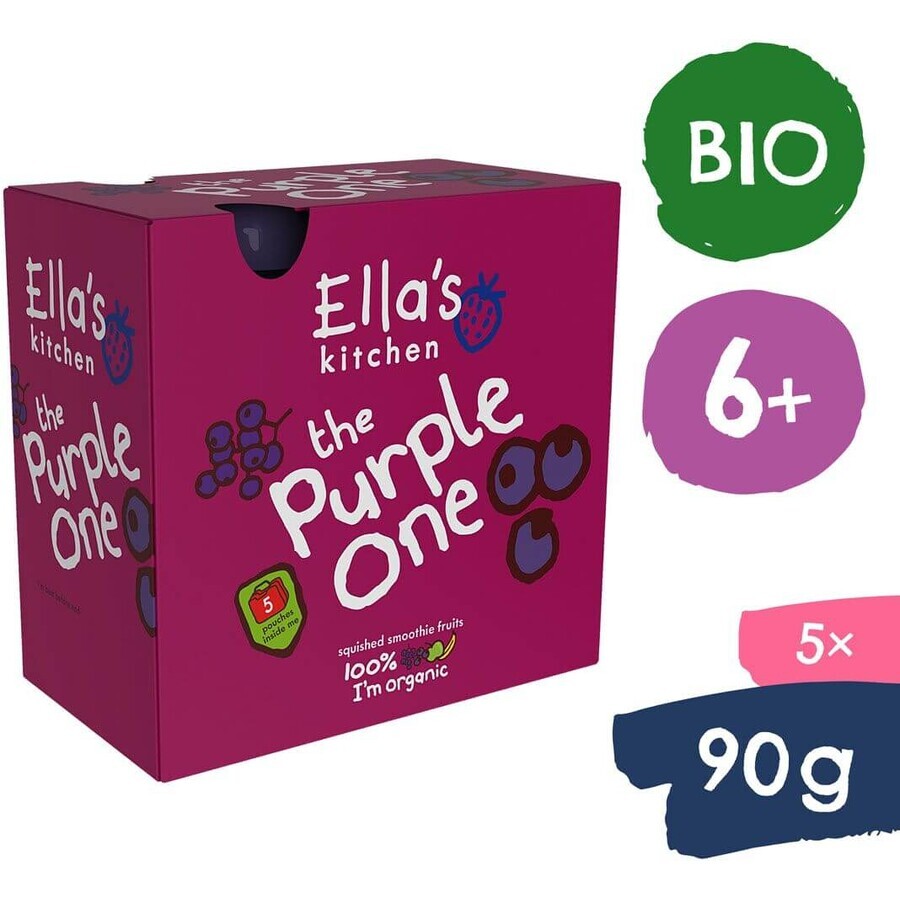 Ella's Kitchen Puré ecológico de grosella negra Purple One 5 x 90 g