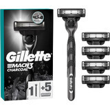 Rasoio da uomo Gillette Mach3 Charcoal + 5 testine di rasatura