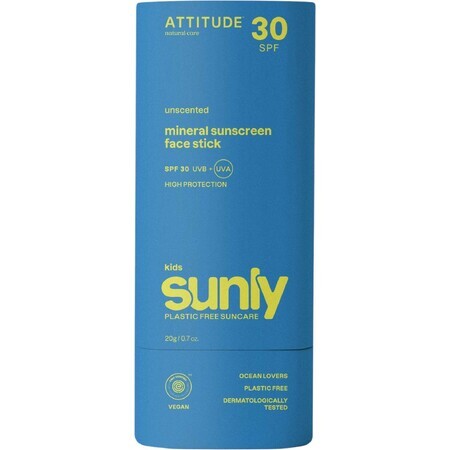 Attitude Rossetto protettivo 100% minerale per viso e labbra dei bambini (SPF30) senza profumo 20 g