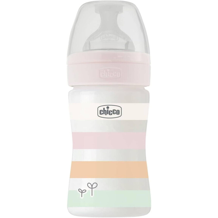 Chicco Well-being Silikonflasche für Babies, Mädchen 150 ml