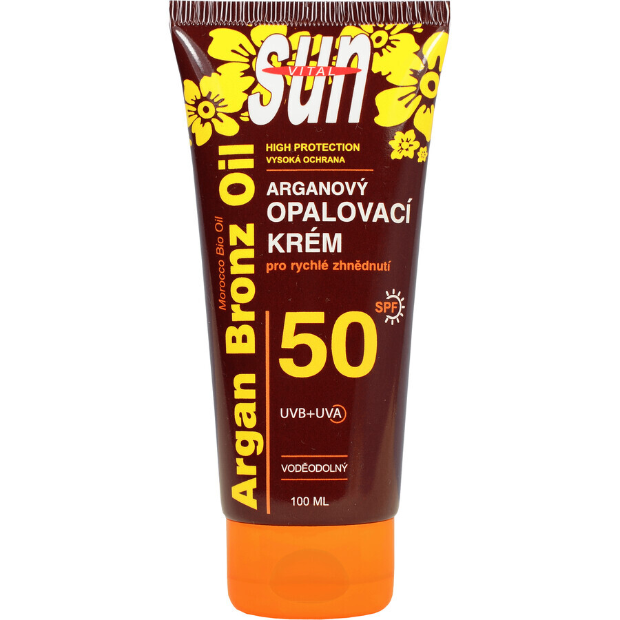 Vivaco SUN Sunscreen with argan OF50 100 ml tube