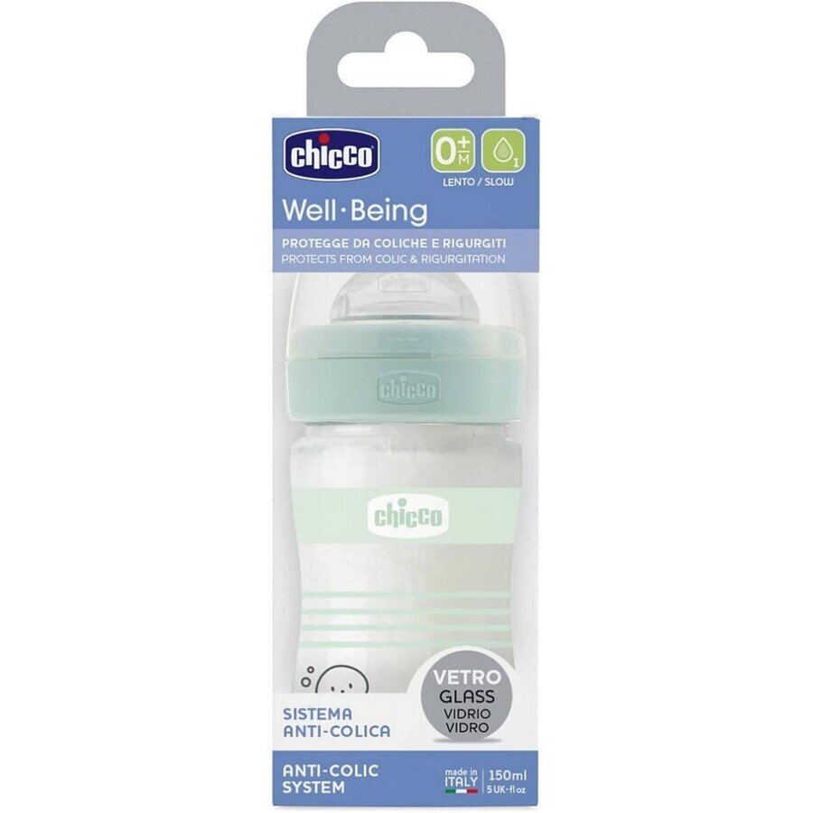 Chicco Well-being silicone babyfles, effen 150 ml