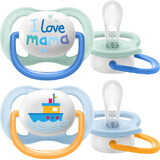 Philips Avent Ultra air Text Soother 0-6m băiat 2 buc