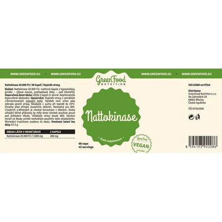 GreenFood Nutrition GreenFood Nattokinase 20.000FU 90 kapsułek: ceny i cechy