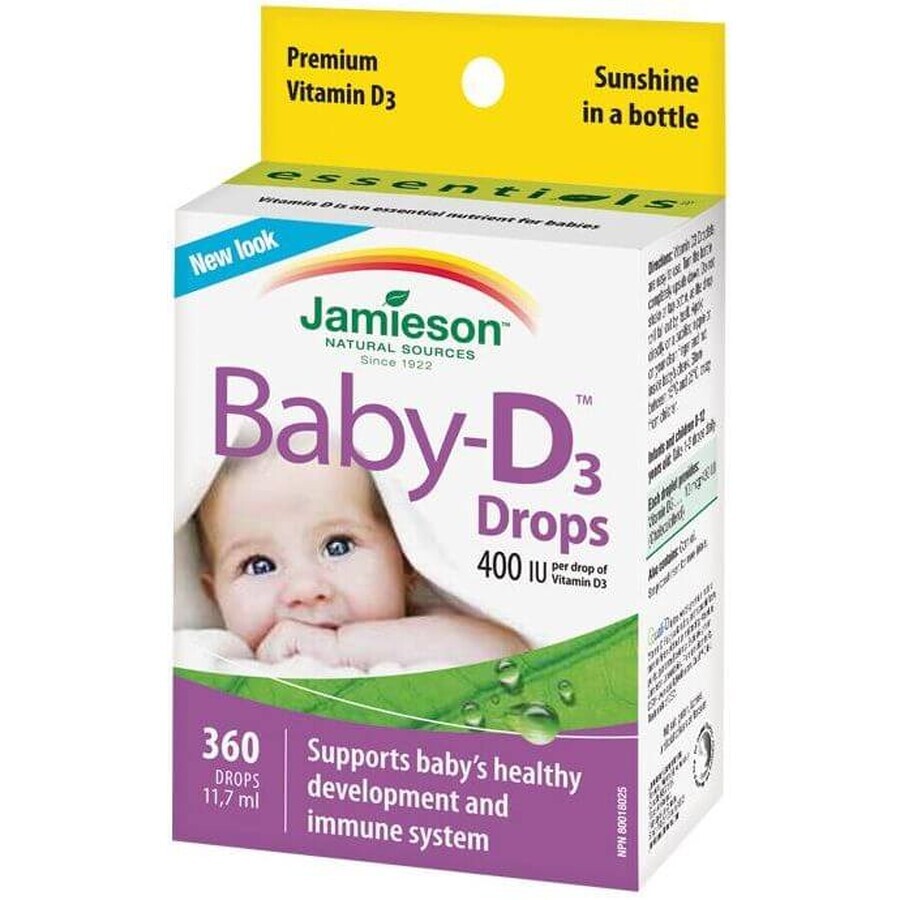 Jamieson Baby-D3 Vitamine D3 400 IE druppels 11,7 ml