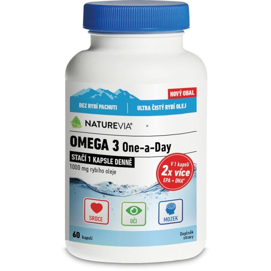 NatureVia Omega 3 One-a-Day 1000 mg 60 Kapseln