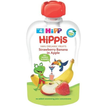 HiPP es un snack cápsula 100% fruta (manzana, plátano, fresa) 100 g