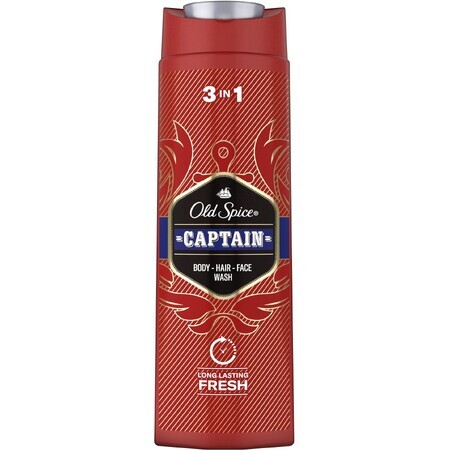 Old Spice Captain Gel douche et shampooing au bois de santal et aux notes d'agrumes 400 ml