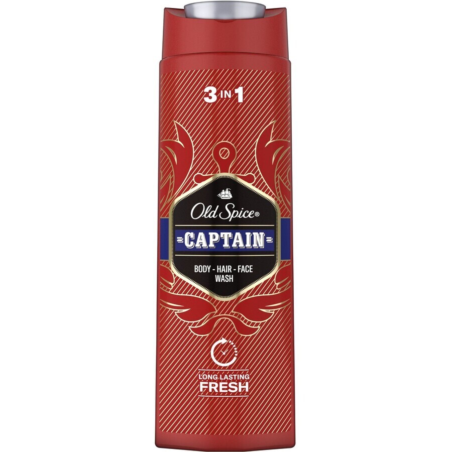 Old Spice Captain Gel douche et shampooing au bois de santal et aux notes d'agrumes 400 ml