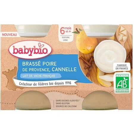 Babybio Brassé peer en kaneel 2 x 130 g