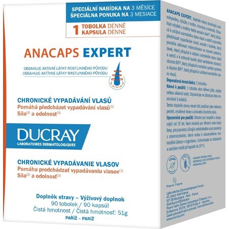 Ducray Anacaps Expert - perdita cronica dei capelli 90 capsule