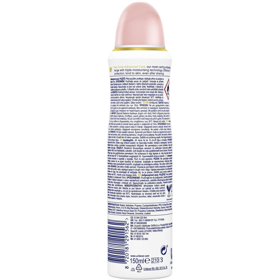 Dove Advanced care Invisible care spray antitranspirante 150 ml