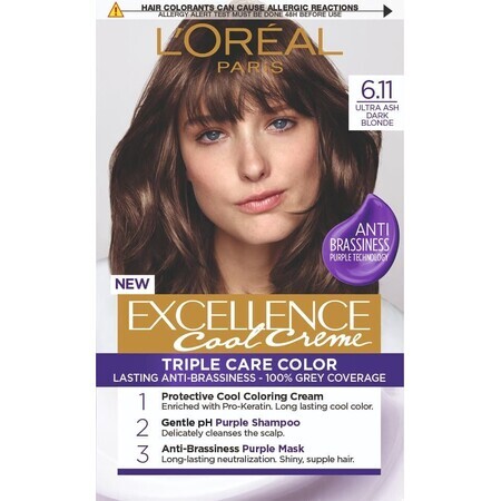 L'Oréal Paris Excellence Cool Excellence Cool Creme Permanente Farbe 6.11 Ultra ash ash blonde dark