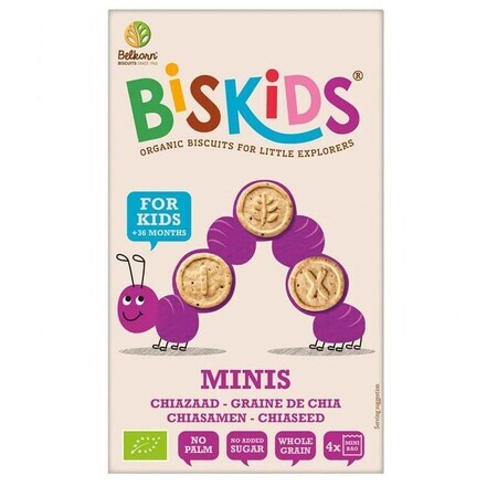 Belkorn BISkids Bio-Vollkorn Mini-Chia Mini-Vollkorn-Babykekse ohne Zuckerzusatz 120 g