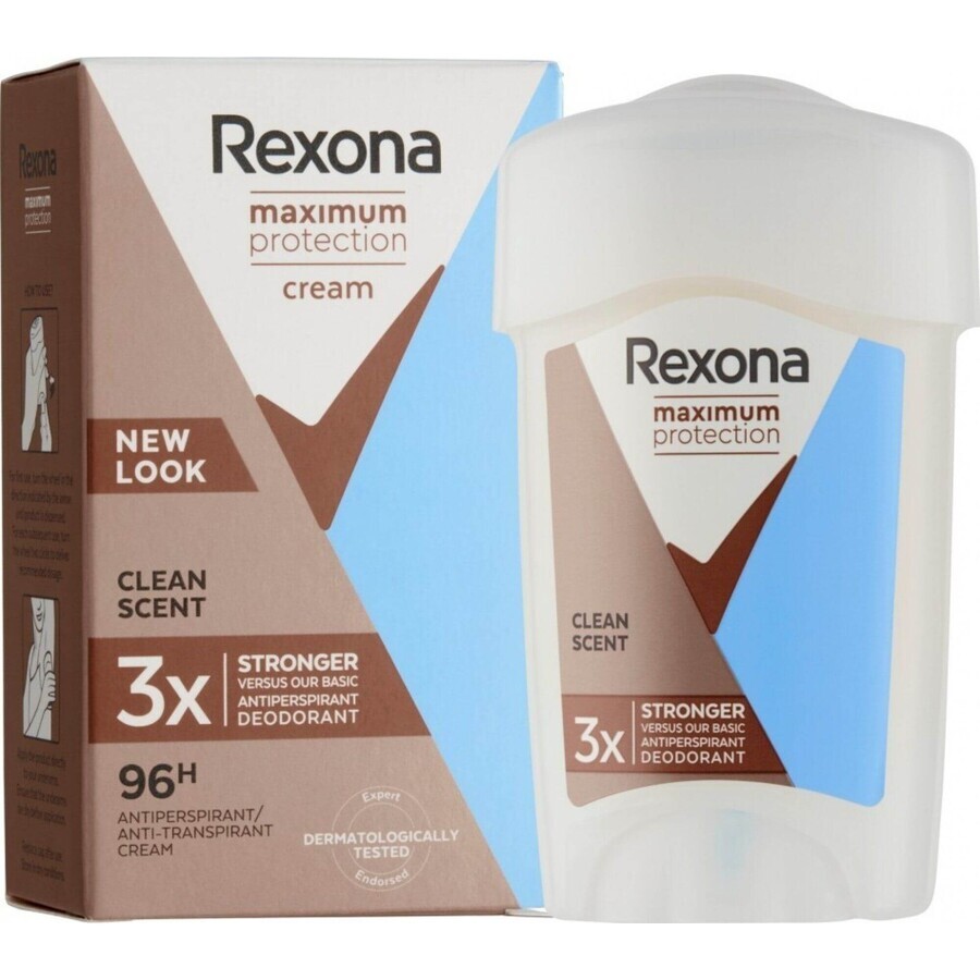 Rexona Maximum Protection crema antitraspirante crema solida con fragranza pulita 45 ml