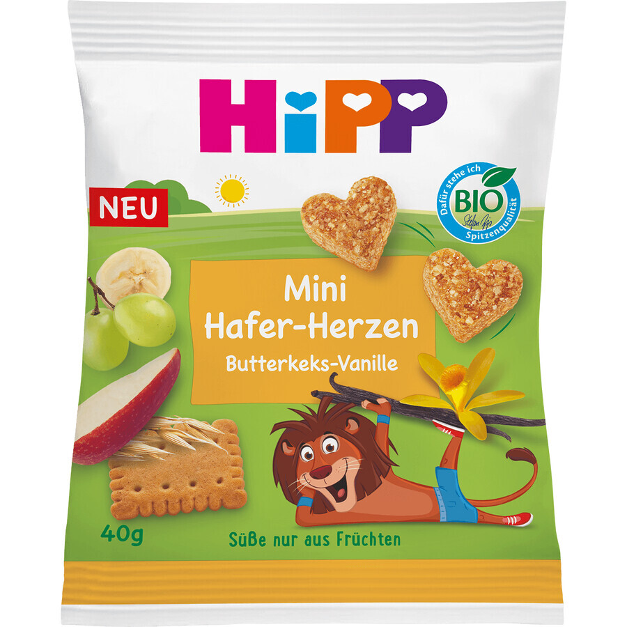 HiPP Bio Frucht- und Müsliherzen Kekse mit Butter-Vanille 40 g