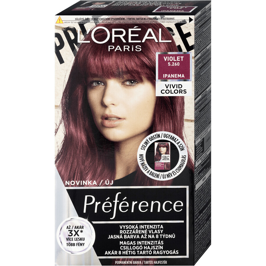 L'Oréal Paris Préférence Vivid Colors permanente Haarfarbe 5.260 Ipanema 150 ml