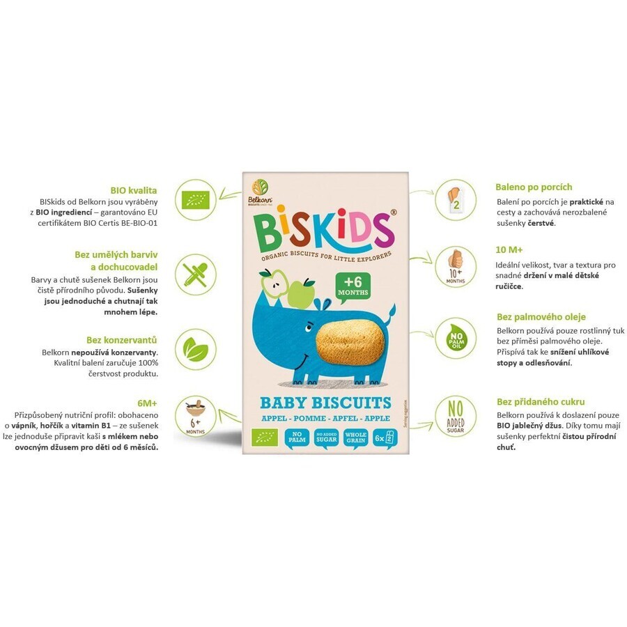 Belkorn BISkids Bio-Baby-Softkekse mit Apfelsaft ohne Zuckerzusatz 120 g