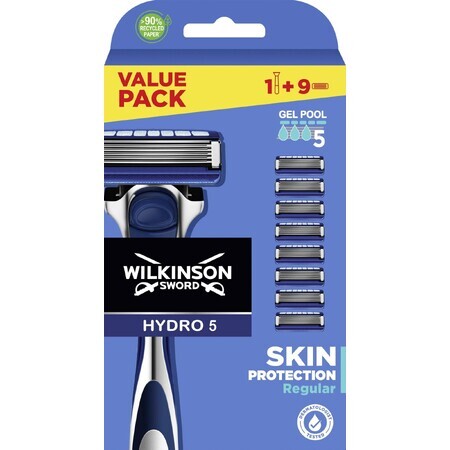 Wilkinson Sword Hydro 5 XXL rasoir de protection + têtes de remplacement 9 pièces