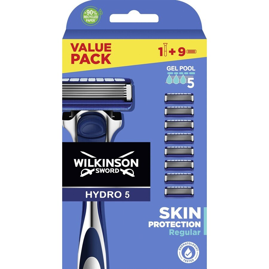 Wilkinson Sword Hydro 5 XXL rasoir de protection + têtes de remplacement 9 pièces