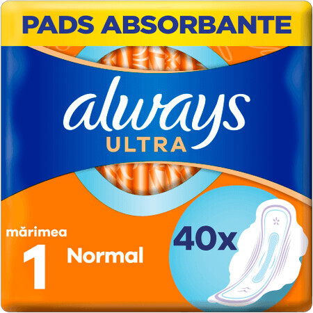 Always Ultra Normal Sanitary Napkins with wings 40 pieces