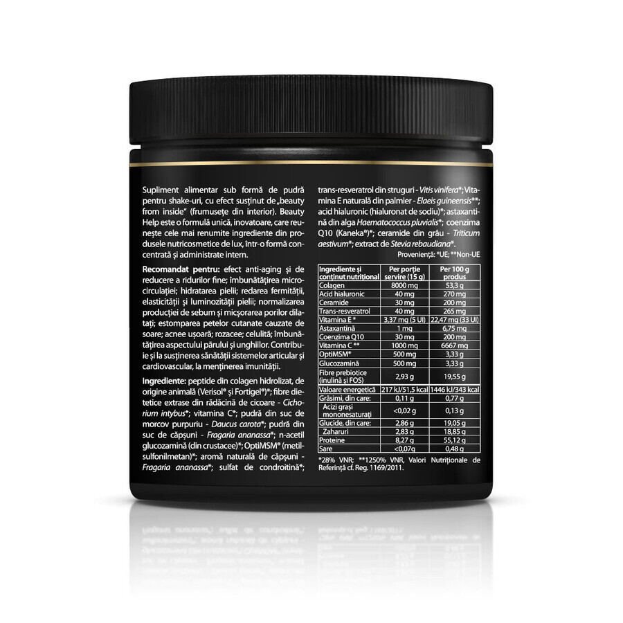 Beauty Help Ultra-Complex 9-in-1 Collagen Formula with Strawberry Flavour, 300 g, Zenyth