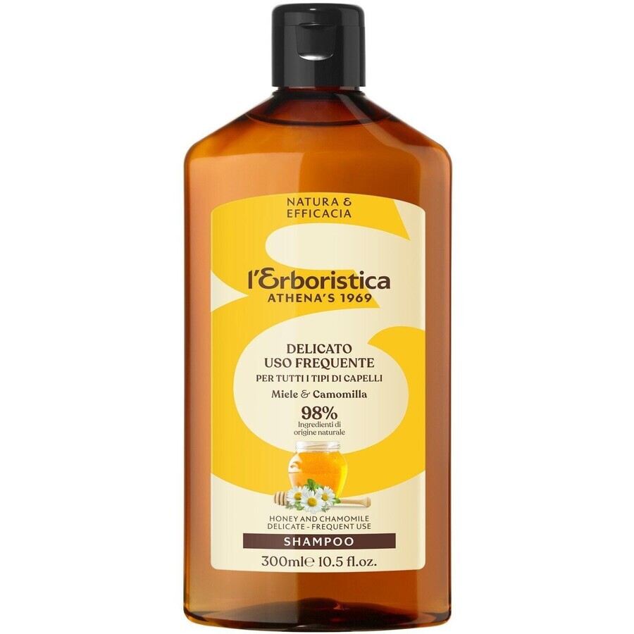 Shampoo Herboristica con miele, camomilla e aloe vera biologica per lavaggi frequenti 300 ml