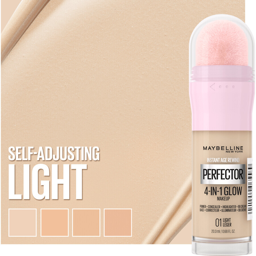 Maybelline New York Instant Perfector 4-in-1 Glow 01 Licht Verhelderende Make-up, 20 ml