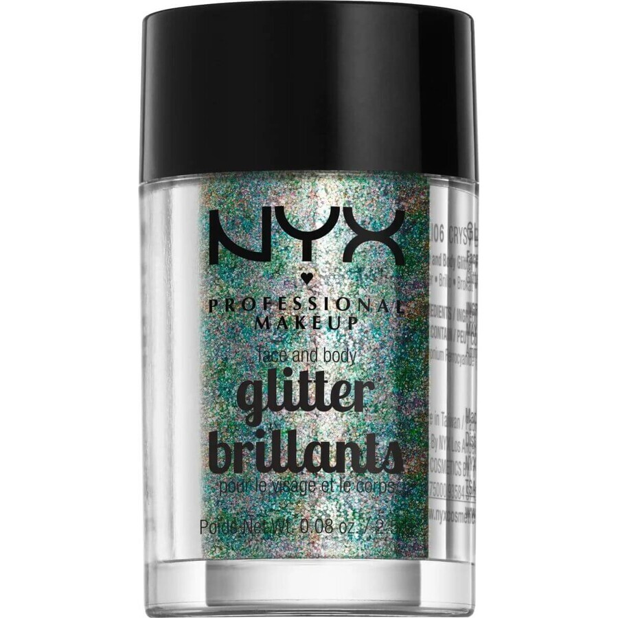 NYX Professional Makeup Purpurina para Cara y Cuerpo - Cristal 2,5 g