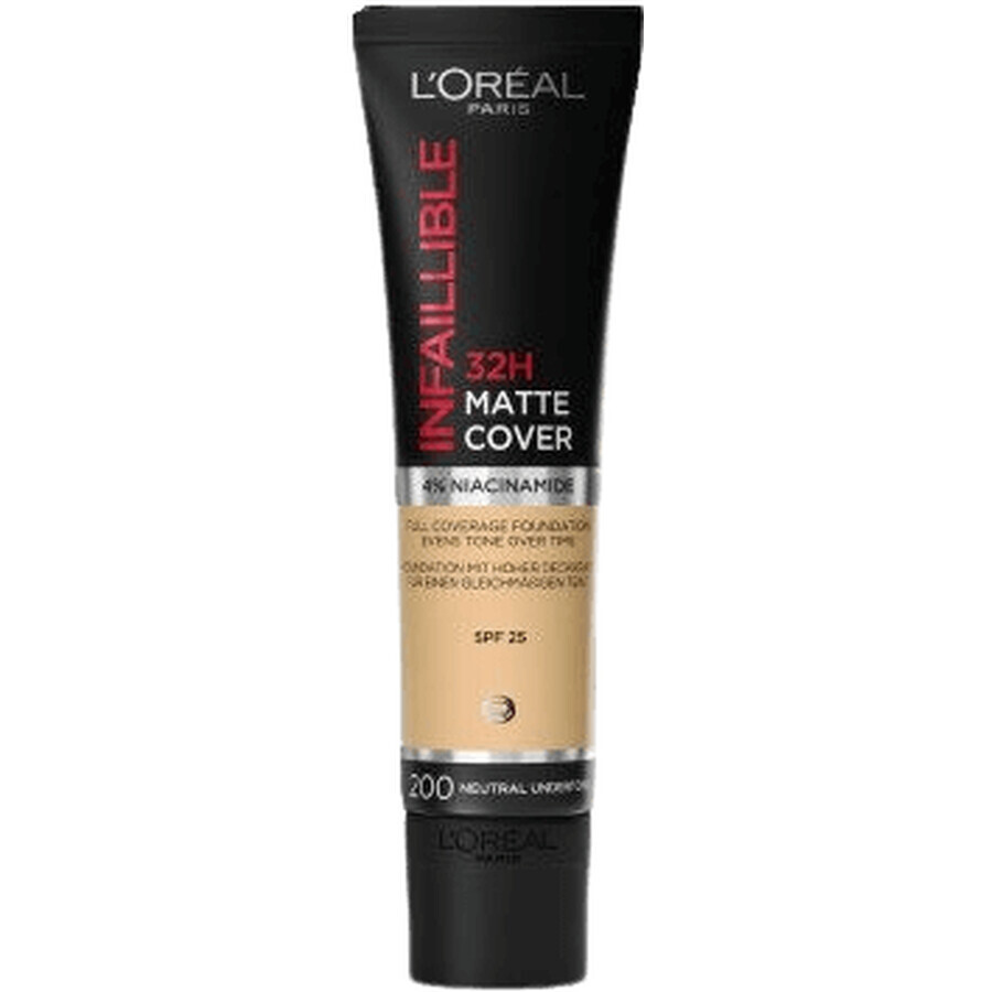 L'Oréal Paris Infaillible 32H Matte Cover 200 Golden sand, cover makeup 30 ml