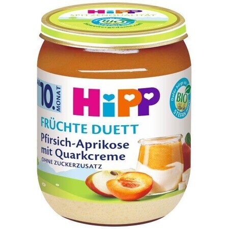 HiPP Bio-Fruchtduett Pfirsich und Heidelbeere mit Frischkäse 160 g