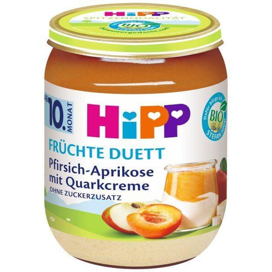 HiPP Bio-Fruchtduett Pfirsich und Heidelbeere mit Frischkäse 160 g