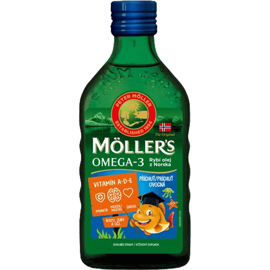 Mollers Omega 3 ulei de pește cu aromă de fructe 250 ml