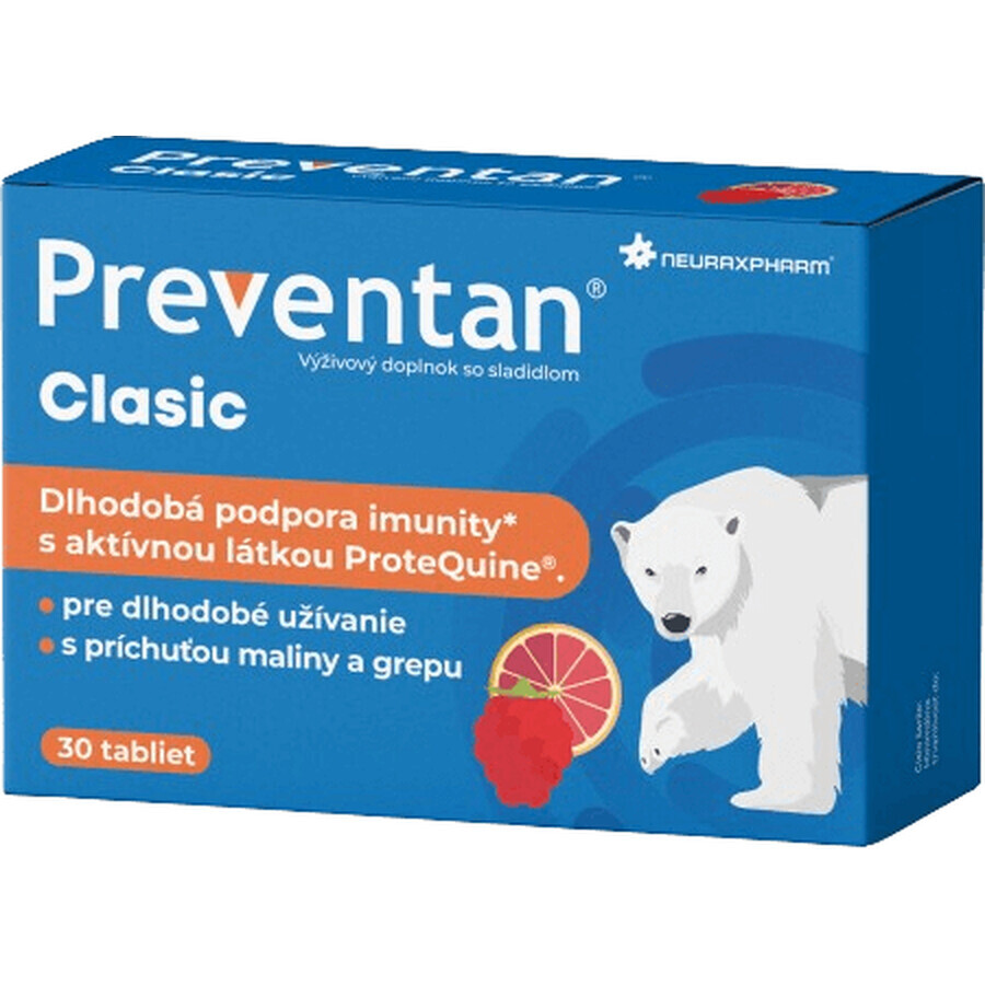 Preventan Classic with raspberry and grapefruit flavor 30 tablets