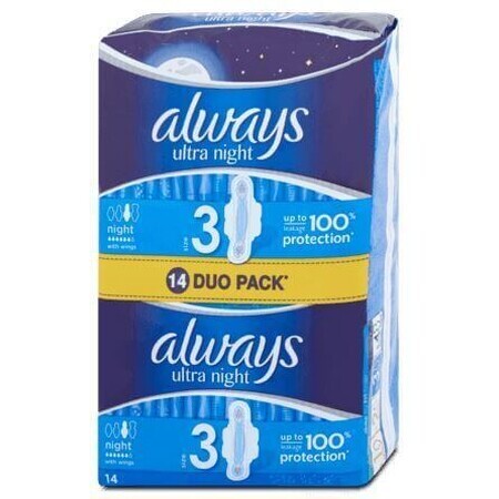 Always Ultra Night sanitary pads 14 pcs