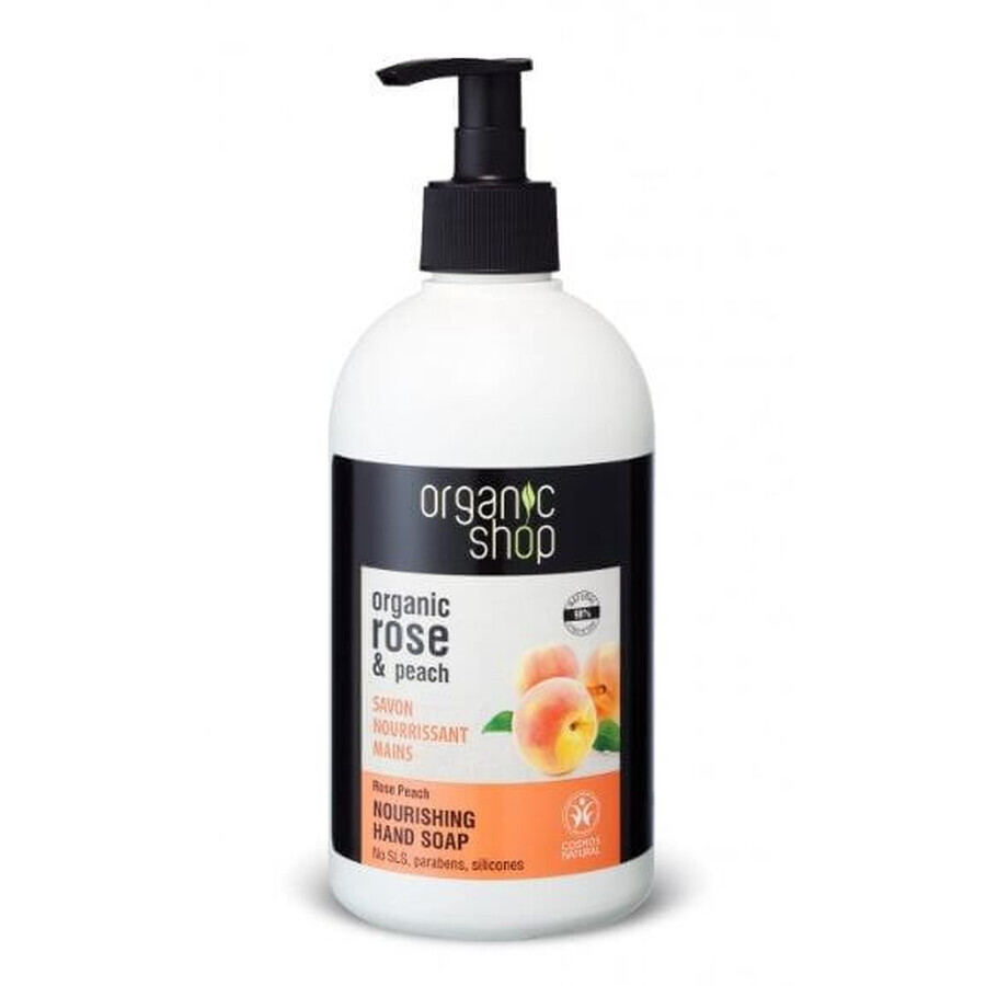 Natura Siberica Organic Shop - Roos en perzik - Voedende handzeep 500 ml