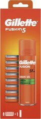 Gillette Fusion5 Rasierkopf f&#252;r M&#228;nner 8 St&#252;ck + Gillette Fusion5 Ultra Sensitive 200ml 9 St&#252;ck