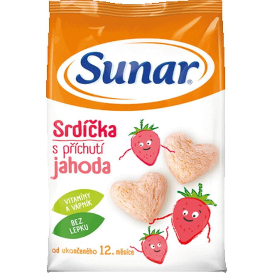 Sunar baby chips aardbeien hartjes 50 g