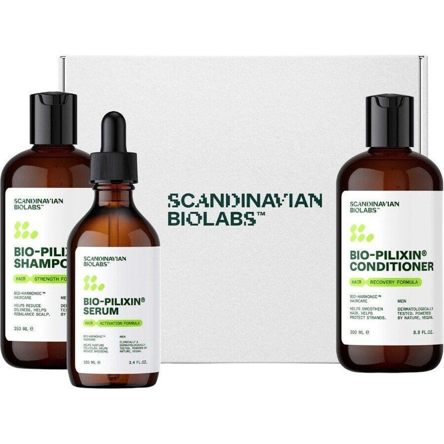 Scandinavian Biolabs® Haarwuchs-Routine für Männer - Shampoo + Conditioner + Serum