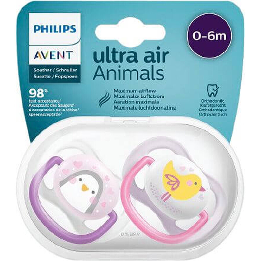 Philips Avent Ultra succhietto ad aria per animali domestici 0-6m bambina 2 pz.