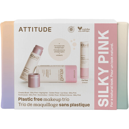 Attitude Oceanly Make-up Set - Seidiges Rosa 3 Stück