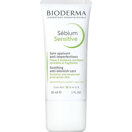 Bioderma Sébium Sensitive crème apaisante et hydratante pour les peaux à tendance acnéique 30 ml