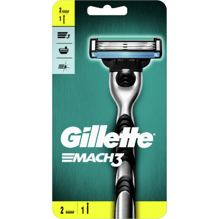 Gillette Mach3 Rasierer + 2 Köpfe