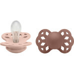 Bavoirs Sucettes symétriques en silicone, taille 1, Blush / Woodchuck 2 pcs