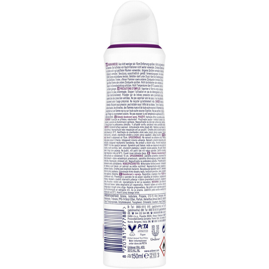 Dove 0% ALU Kirschblüten Deodorant Spray 150 ml