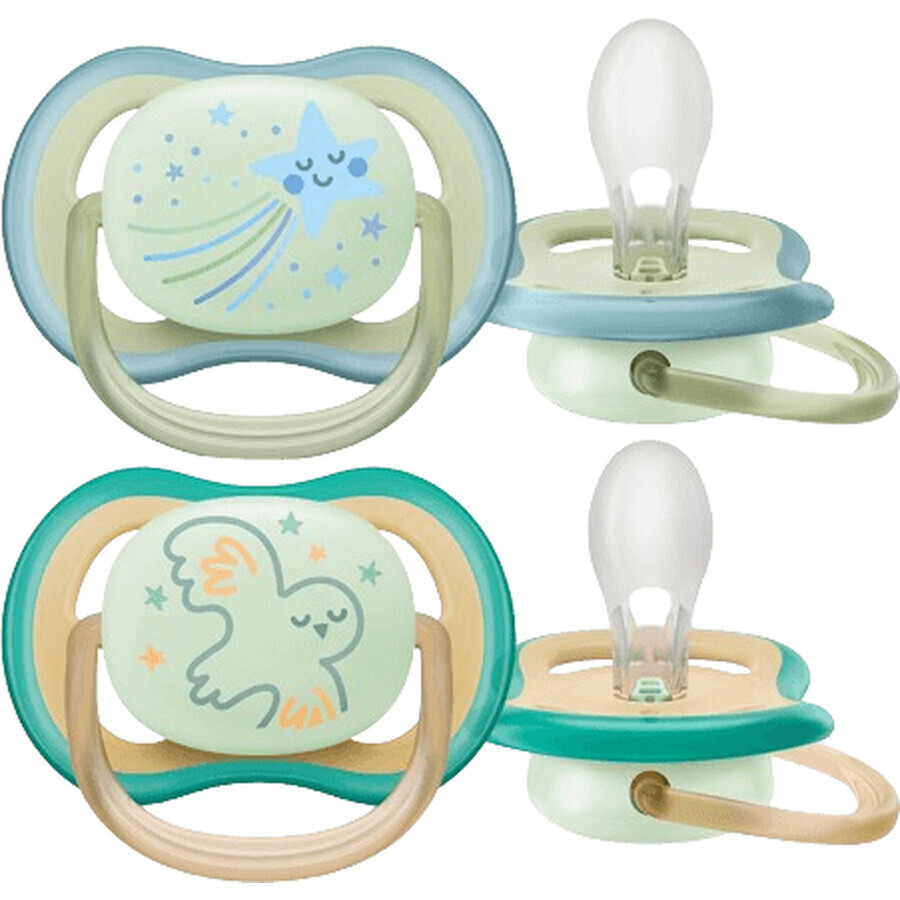 Philips Avent Ultra air night soother 0-6m boy 2 pcs